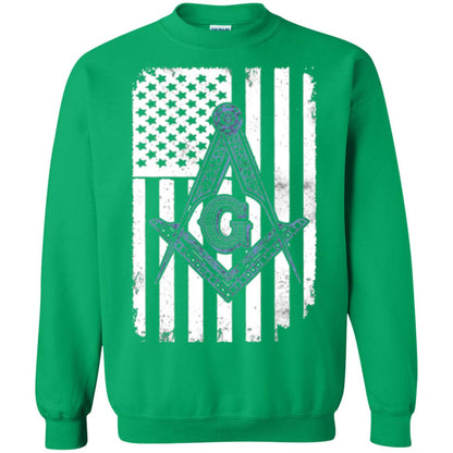 Freemason Usa Flag Logo Freemasonry America T-shirt Irish Green