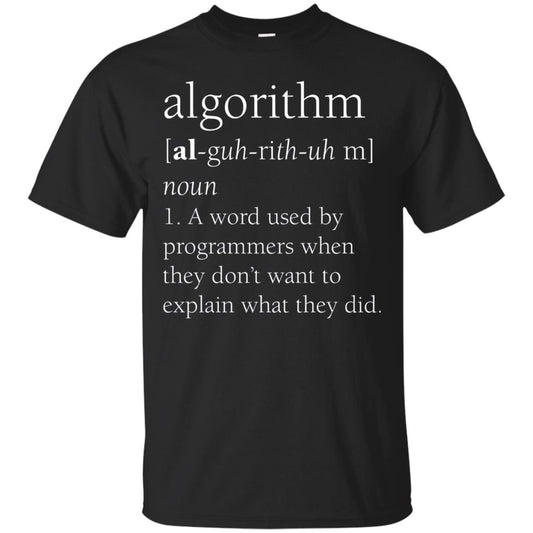Funny Computer Programmer T-shirt Algorithm Definition Gift Black