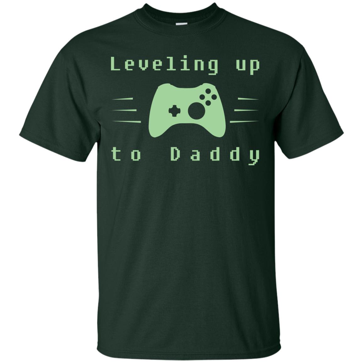 Leveling Up To Daddy Gaming Family Shirt Forest