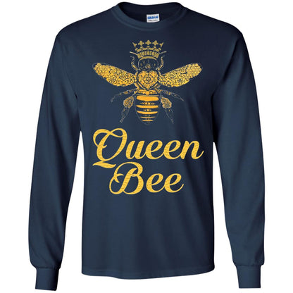 Bee Lover T-shirt Queen Bee Crown T-shirt Navy