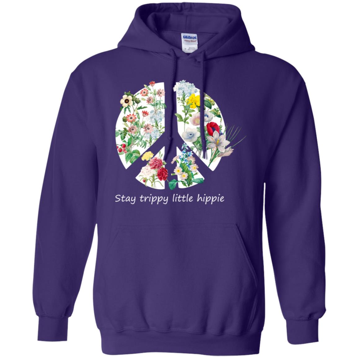 Stay Trippy Little Hippie Peace Sign Shirt Purple