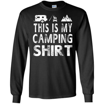 Funny Camper Gift T-shirt This Is My Camping Shirt Black