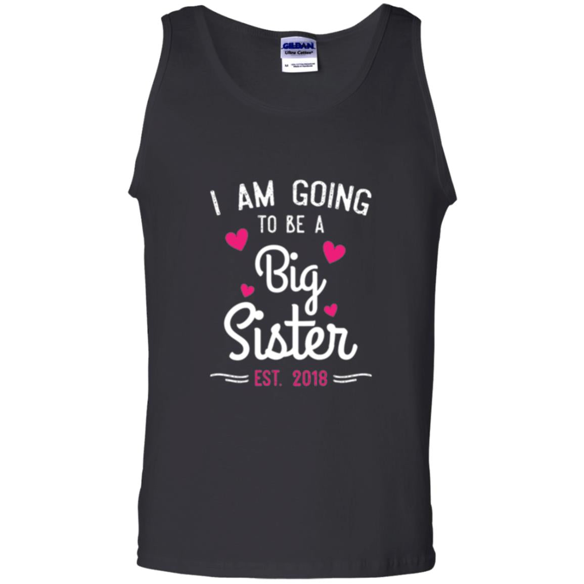 Family T-shirt I Am Going To Be A Big Sister Estimated 2018 Black