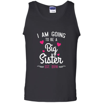 Family T-shirt I Am Going To Be A Big Sister Estimated 2018 Black