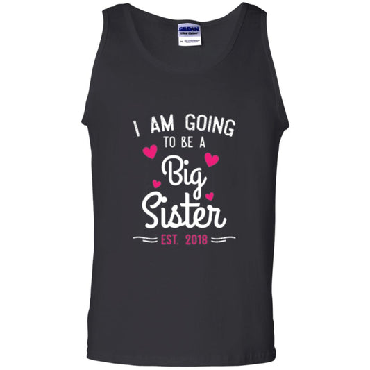 Family T-shirt I Am Going To Be A Big Sister Estimated 2018 Black