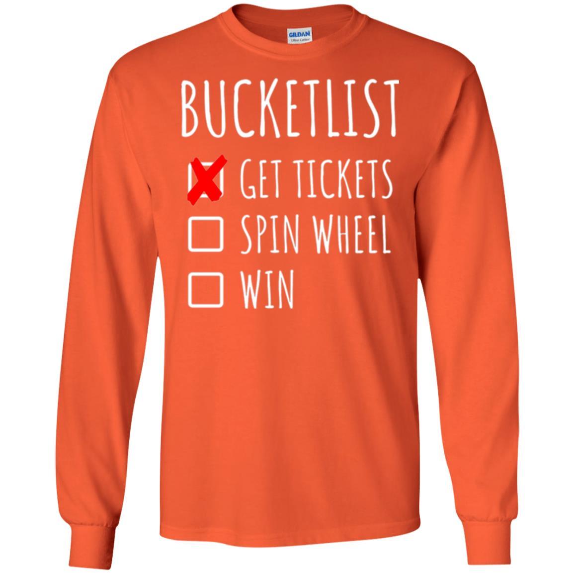 Game Show T-shirt Bucket List Spin Wheel Win Orange