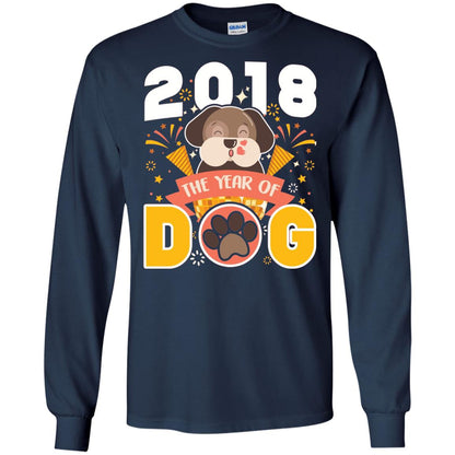 Funny Chinese New Year T-shirt 2018 The Year Of Dog Navy