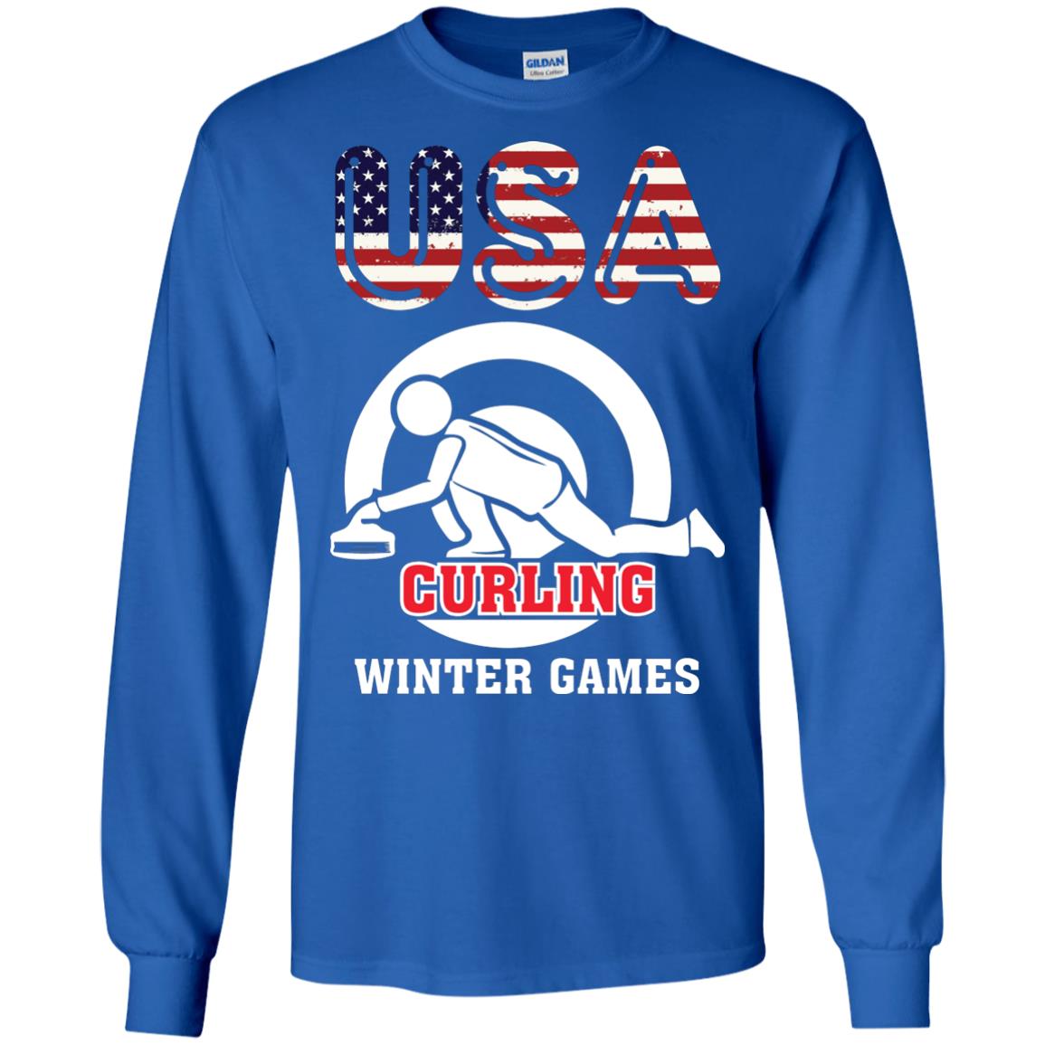 Usa Curling Winter Games Curling Lover T-shirt Royal