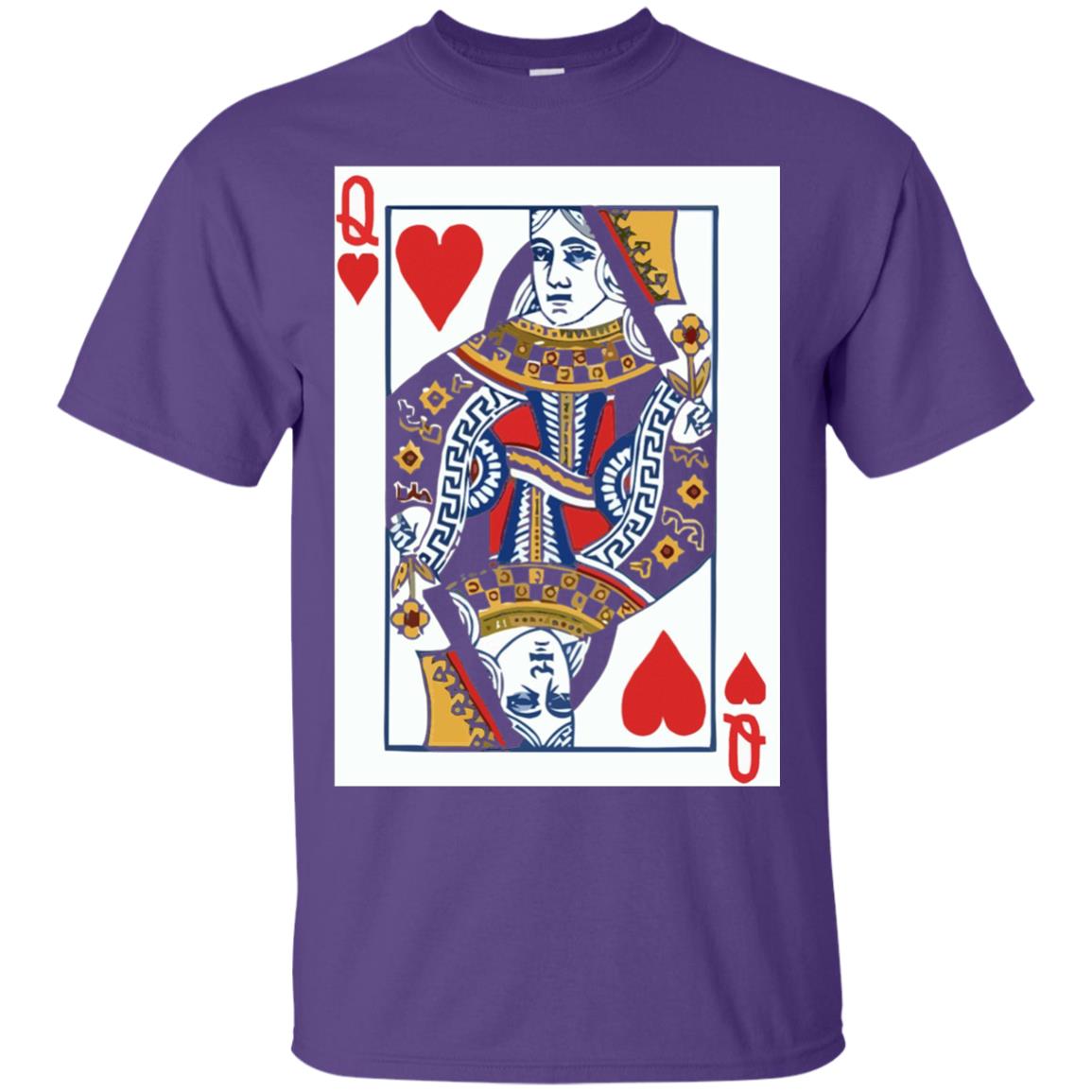Valentines Day T-shirt Queen Of Hearts Cards Couple Purple