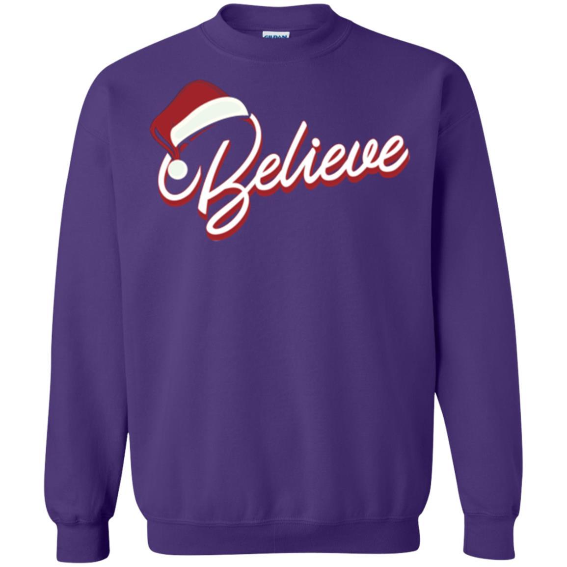 Christmas T-shirt Believe In Santa Claus Purple