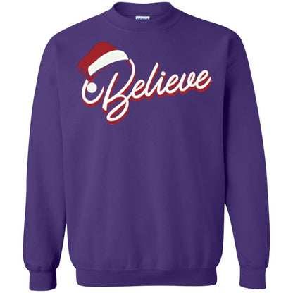Christmas T-shirt Believe In Santa Claus Purple