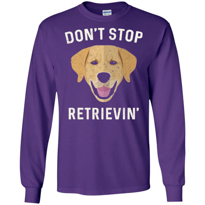 Dog Lovers T-shirt Don_t Stop Retrieving Purple