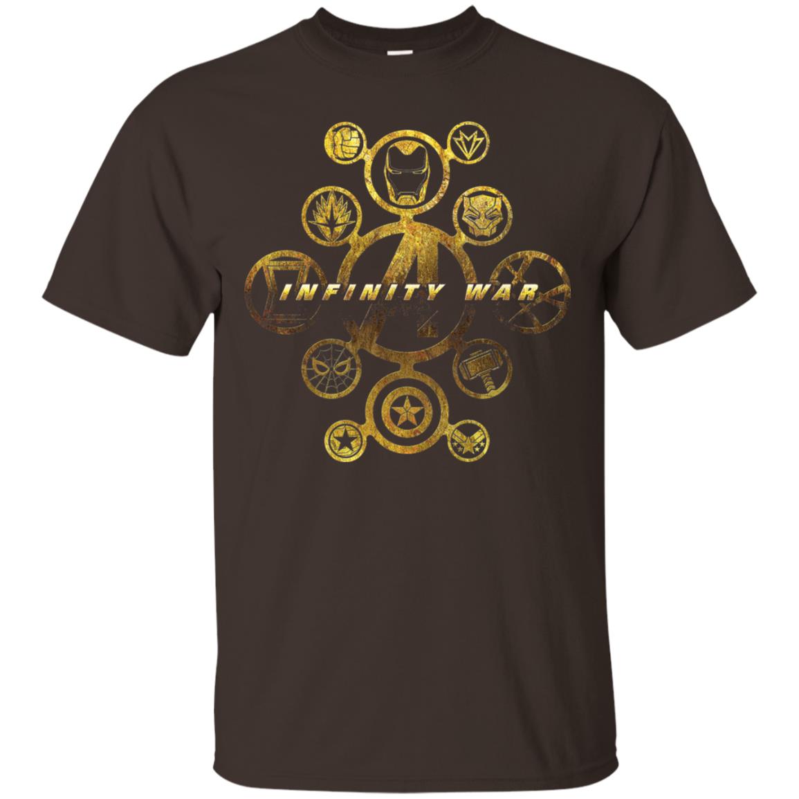 Infinity War Gold Hero Movie T-shirt Dark Chocolate
