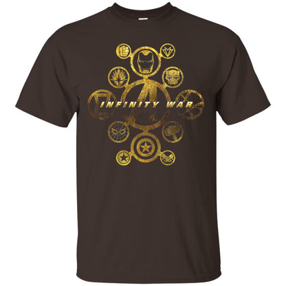 Infinity War Gold Hero Movie T-shirt Dark Chocolate