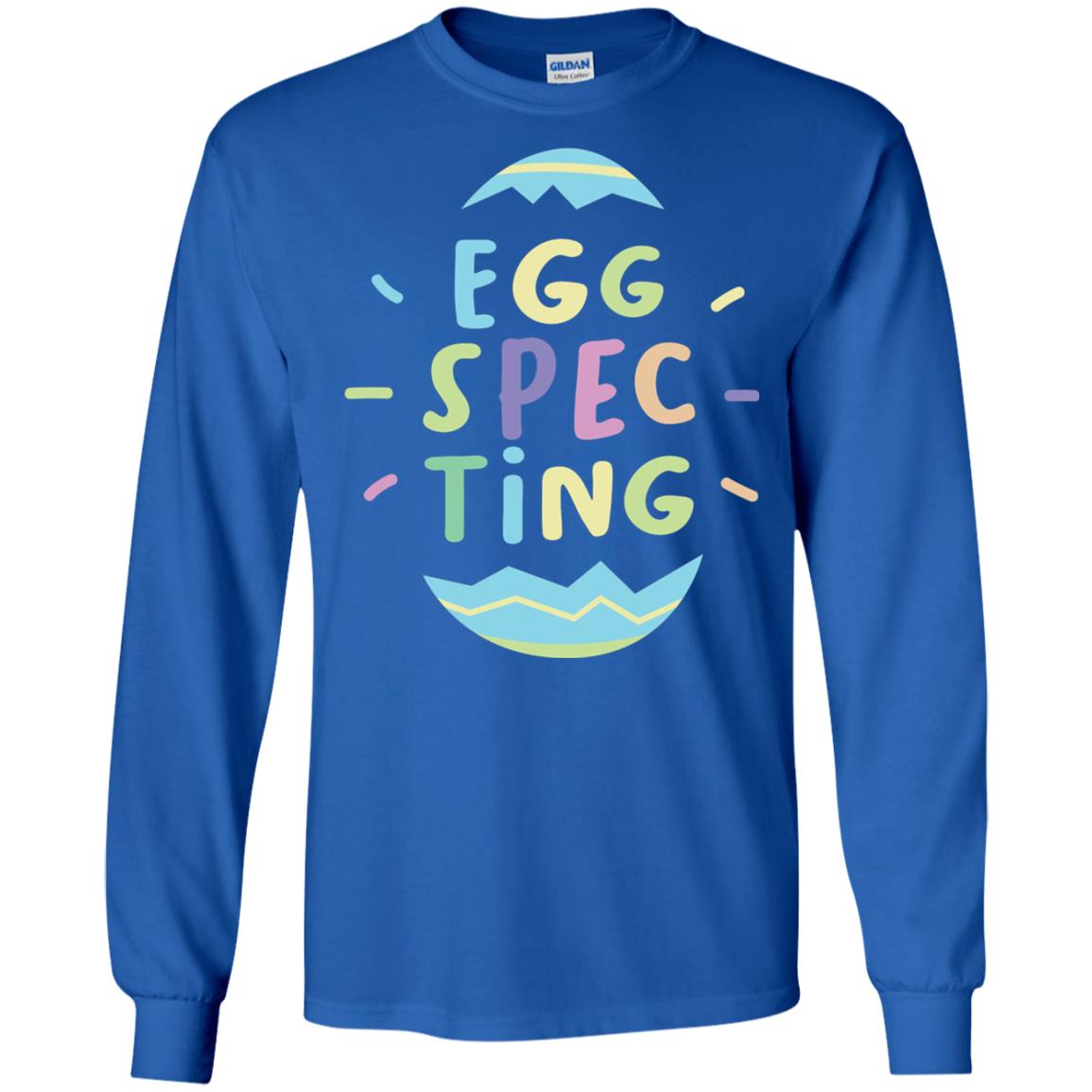 Eggspecting Funny Pregnancy Pregnant Easter Shirt Royal