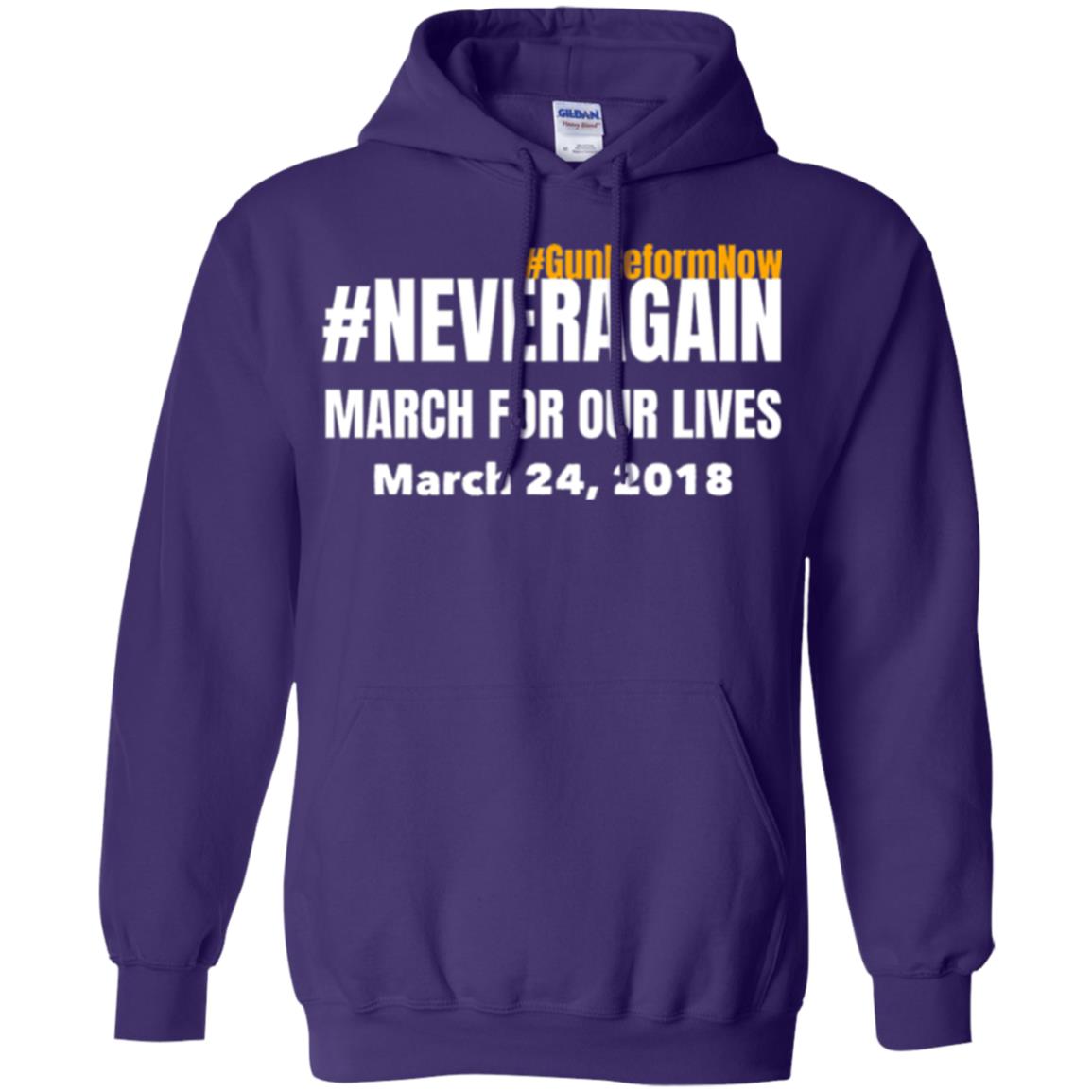 March For Our Lives Never Again Anti Gun T-shirt Purple