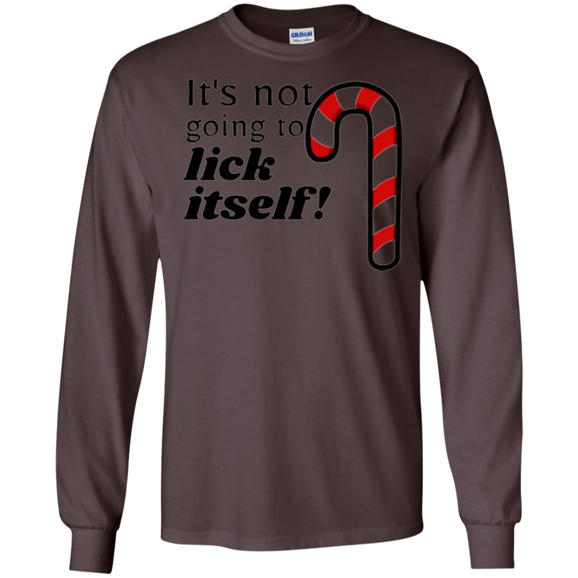 Christmas T-shirt It_s Not Going To Lick Itself Dark Chocolate