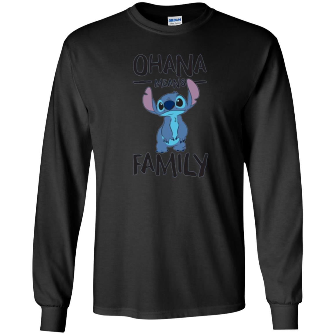 Disney Stitch T-shirt Ohana Means Family Black