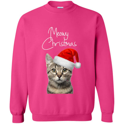 Cat Lovers T-shirt Merry Christmas Heliconia
