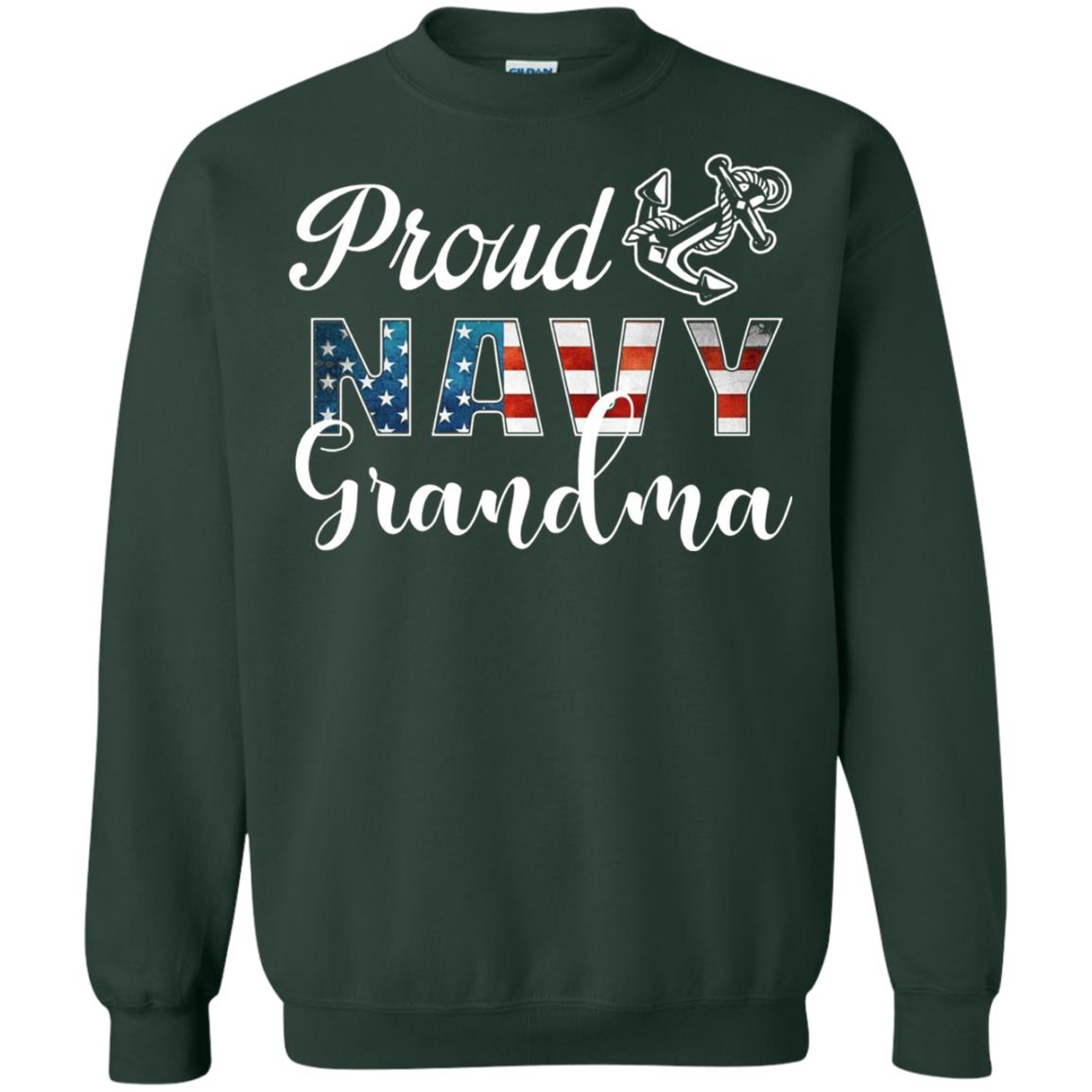 Proud Navy Grandma Military Mama Shirt Forest Green