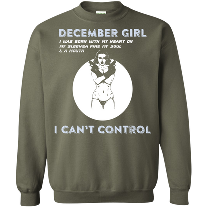 December Girl I Was Born With My Heart T-shirt Military Green