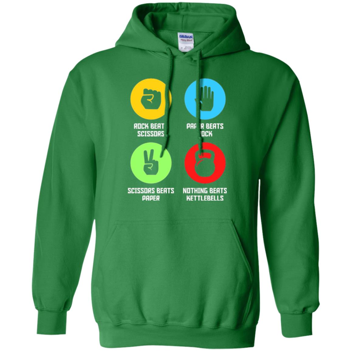 Fitness Gym Sports T-shirt Funny Nothing Beats Kettlebells Irish Green