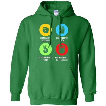 Fitness Gym Sports T-shirt Funny Nothing Beats Kettlebells Irish Green