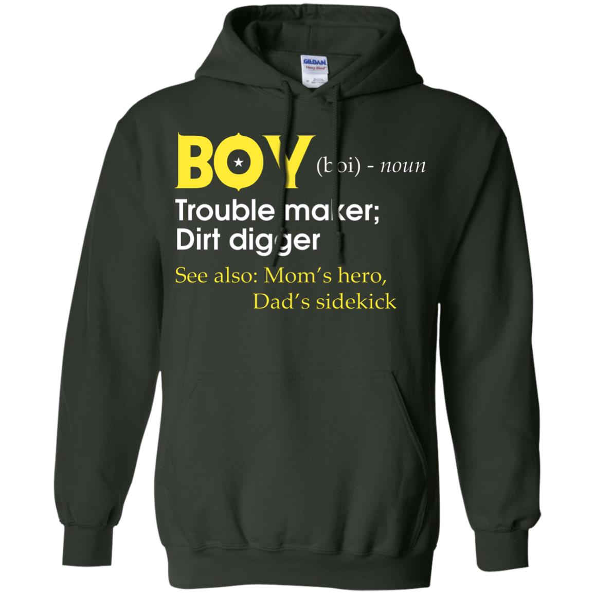 Boy Definition Trouble Maker Dirt Digger Shirt Forest Green