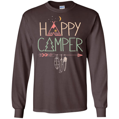 Camper T-shirt Happy Camping Dark Chocolate