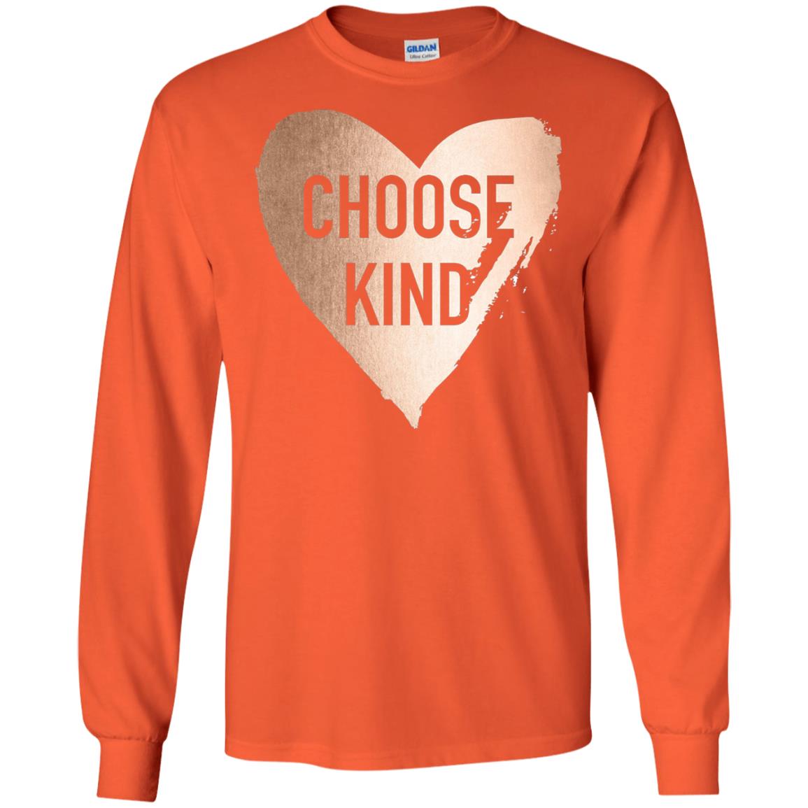 Choose Kind Anti Bullying Rose Gold T-shirt Orange