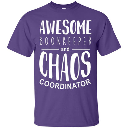 Bookeeper T-shirt Awesome Bookkeeper And Chaos Coordinator Purple