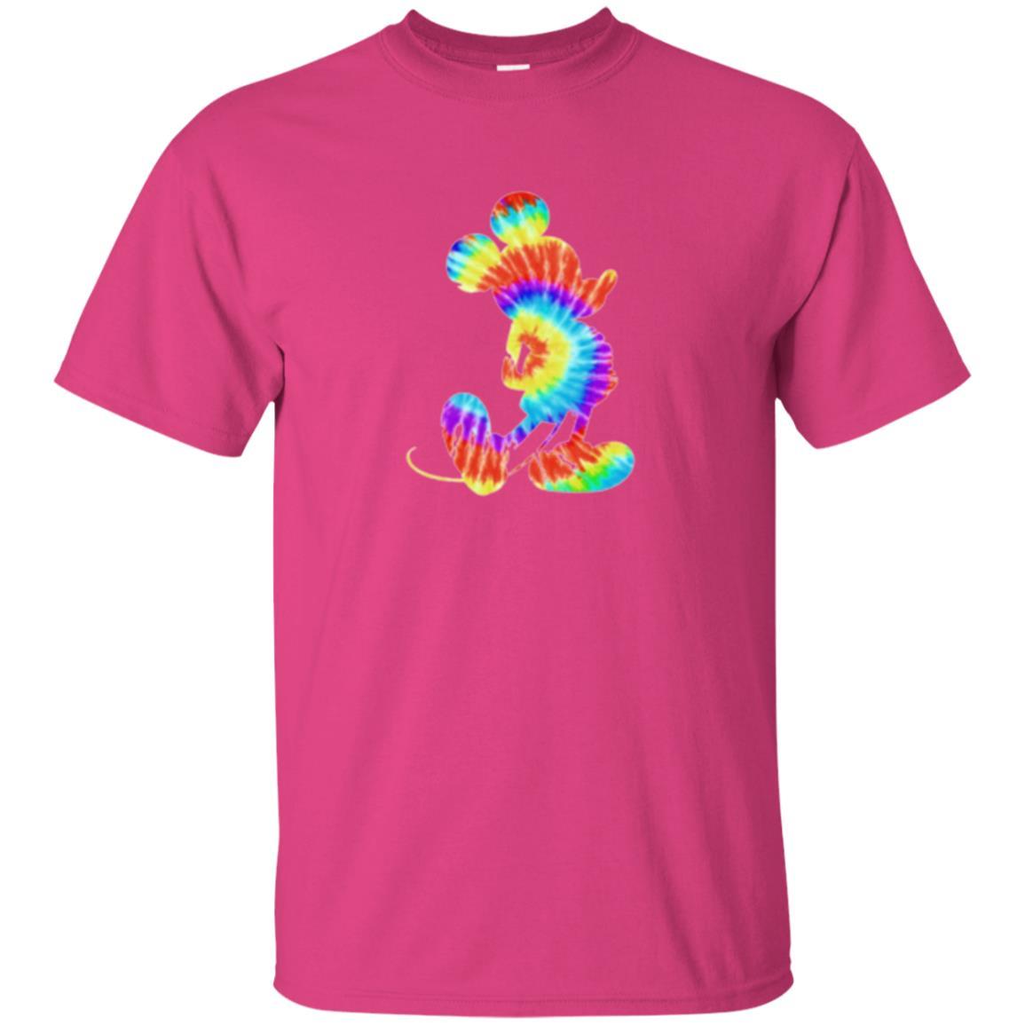 Cartoon T-shirt Tie-dye Mickey Mouse T-shirt Heliconia