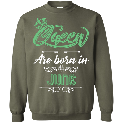 Brithday T-Shirt Queen Are Born In June Military Green