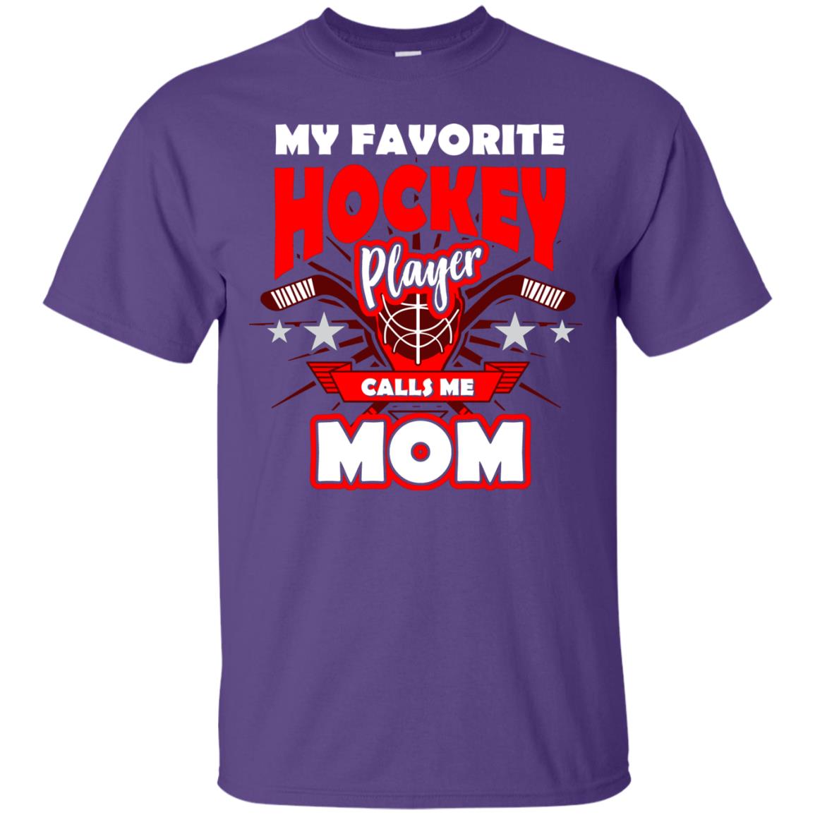 My Favorite Hockey Player Call Me Mom Hockey Mommy Shirt Purple