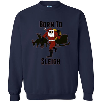 Christmas T-shirt Born To Sleigh T-shirt Navy