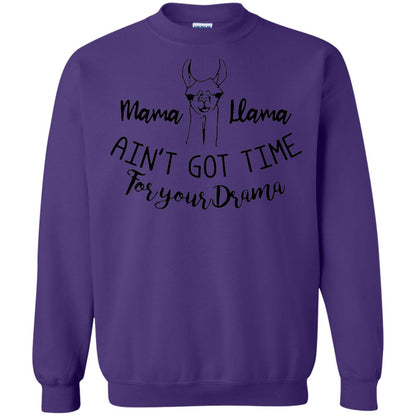 Mama T-shirt Llama Ain_t Got Time For Your Drama Purple