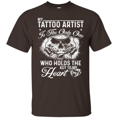 My Tatto Artist T-shirt The Only One Who Holds The Key To My Heart Dark Chocolate