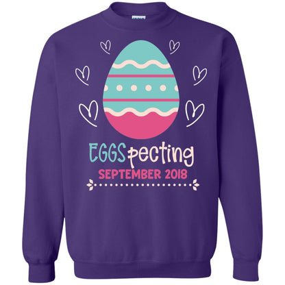 Easter Pregnancy Announcement Shirt Eggspecting September 2018 Purple