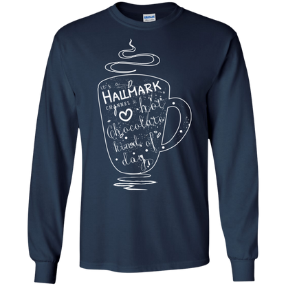 Christmas T-shirt It's A Hallmark Hot Chocolate Kind Of Day Navy