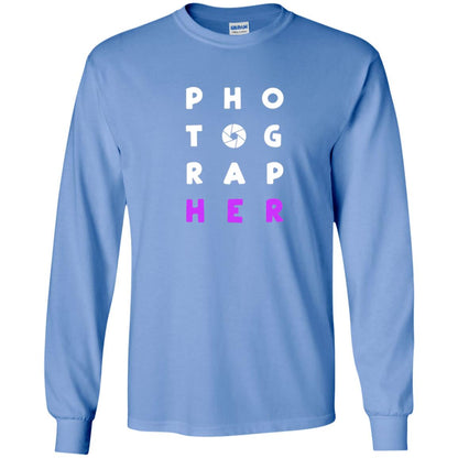 Photographer T-shirt With Purple Text Pho Tog Rap Her