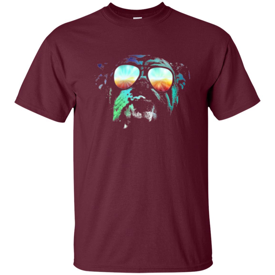 Pitbull Lover T-shirt English Bulldog Neon Dog T-shirt Maroon