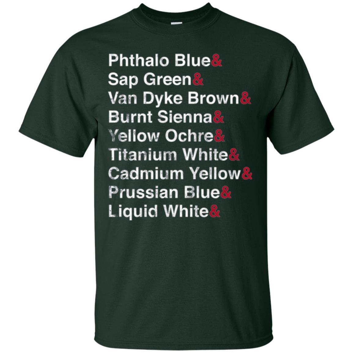 Painter T-shirt Oil Colors Bob Painter Ross Forest Green