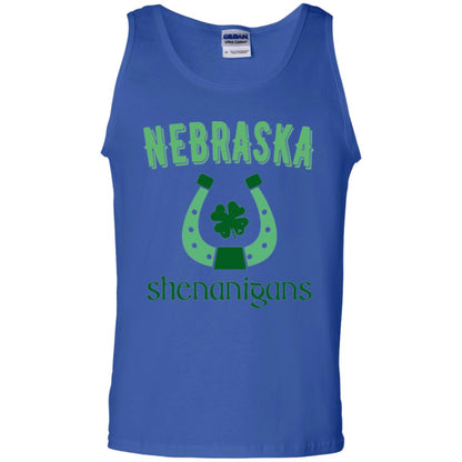 Nebraska Shenanigans Horseshoe Clover St Patrick_s Day T-shirt Royal