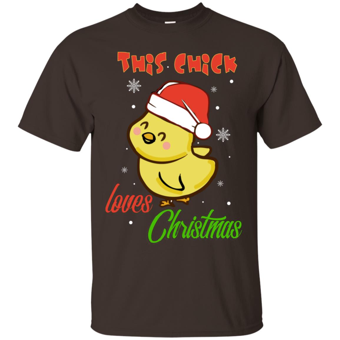 This Chicks Loves Christmas X-mas Gift Shirt Dark Chocolate