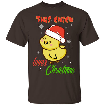 This Chicks Loves Christmas X-mas Gift Shirt Dark Chocolate