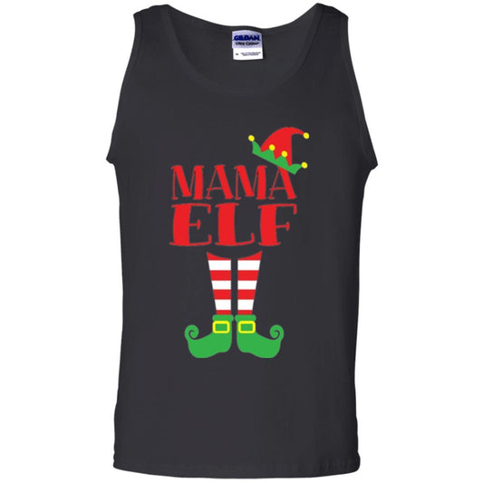 Family Christmas T-shirt Mama Elf T-shirt Black