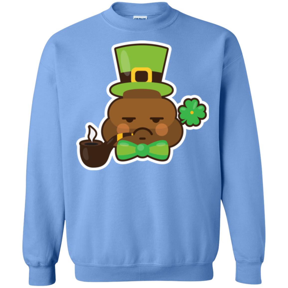 Saint Partick_s Day T-shirt Leprechaun Poop Emoji With Patrick Hat Carolina Blue