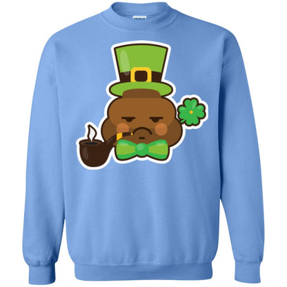 Saint Partick_s Day T-shirt Leprechaun Poop Emoji With Patrick Hat Carolina Blue