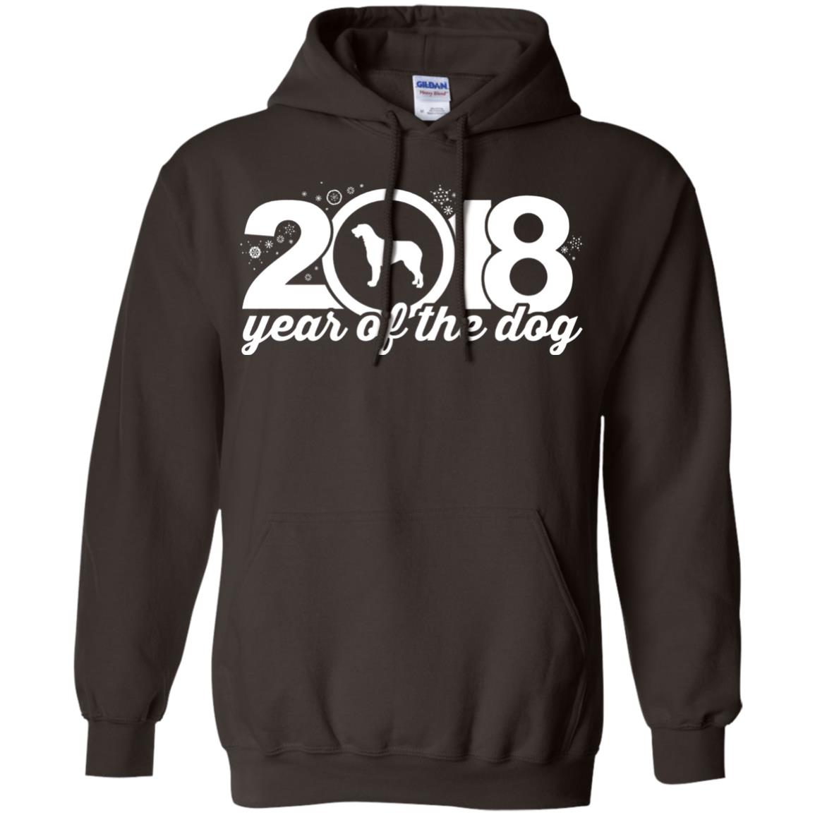 Irish Wolfhound Lover T-shirt 2018 Year Of The Dog New Year Dark Chocolate
