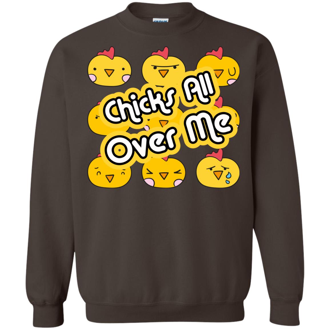 Chicks All Over Me Funny Chickens Shirt For Easter Day Dark Chocolate
